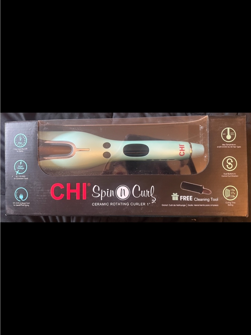 CHI Spin 'N Curl Ceramic Rotating Curler NWT